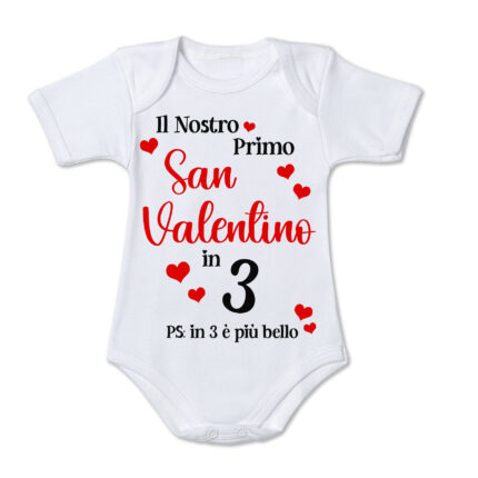 Body da Neonato Primo San Valentino in 3